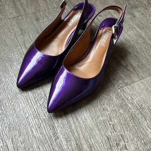 J.Renee Women's Purple Slingback Heels